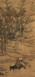 1777年作 饮马图 立轴 1777年作 饮马图 立轴